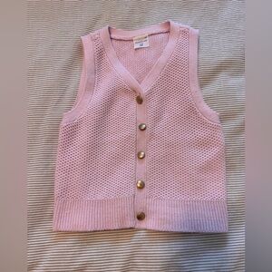 Abercrombie and Fitch kids Pink Button-Up Knit Vest Size 7/8